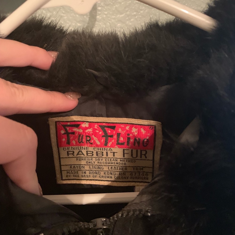 Vintage real rabbit fur coat